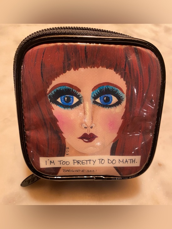 Lolly Lu Handbags - Vintage 2001 Lolly Lu Y2K Mini Cosmetic Case “I’m Too Pretty to Do Math”